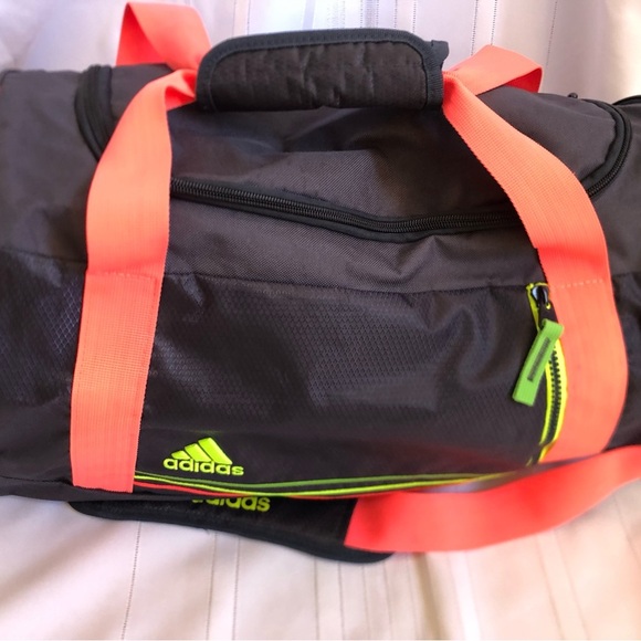 Adidas Grey and Neon Pink and Green Duffel Bag - Picture 4 of 16
